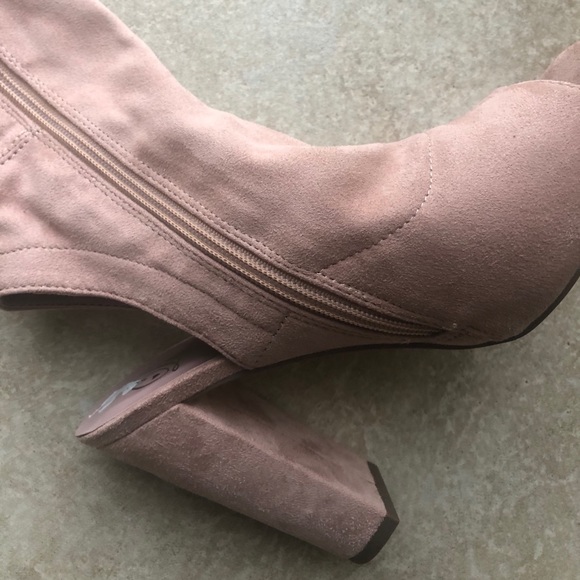 OVER THE KNEE BLUSH SUEDE BOOTS - Picture 3 of 4